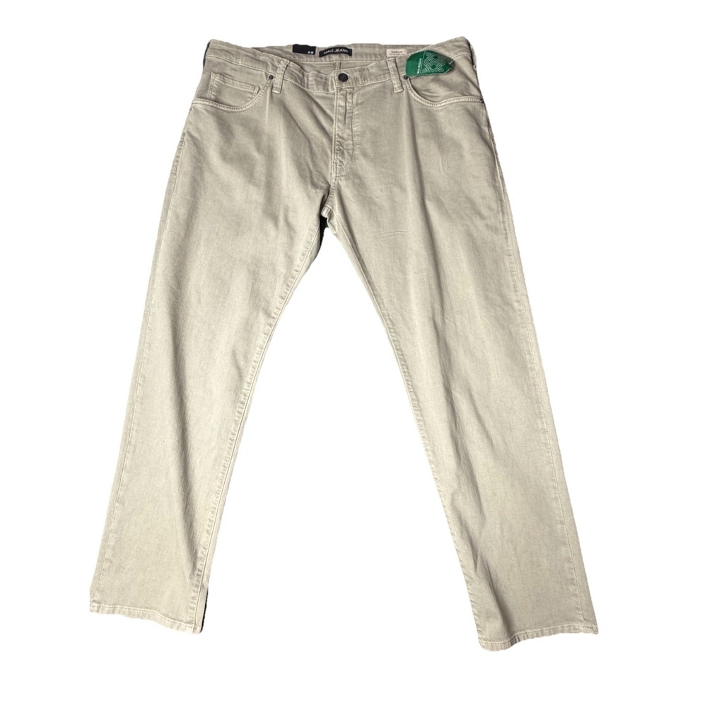 Mavi Jeans Mens 42x32 Beige Marcus Slim Straight Leg‎ Denim Cotton Blend Stretch